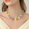 Wholesale Acrylic Beaded Flower Heart Water Drop Bell Handmade Necklace Bracelet Twopiece Set For Women
