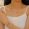 Wholesale Acrylic Beaded Flower Heart Water Drop Bell Handmade Necklace Bracelet Twopiece Set For Women