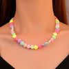 Wholesale Acrylic Beaded Flower Heart Water Drop Bell Handmade Necklace Bracelet Twopiece Set For Women