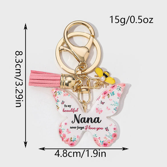 Wholesale Acrylic Butterfly Shape Pendant Key Chain
