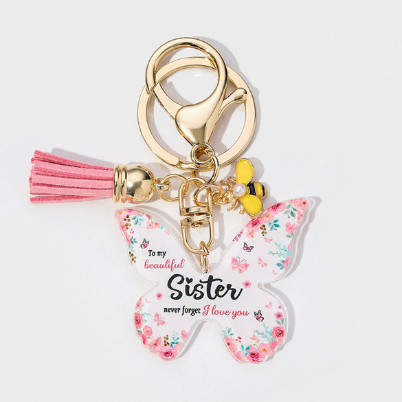 Wholesale Acrylic Butterfly Shape Pendant Key Chain