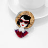 Wholesale Acrylic Cartoon Characters Printed Decorative Brooch For Women