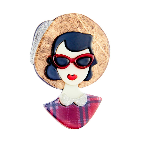Wholesale Acrylic Cartoon Characters Printed Decorative Brooch For Women