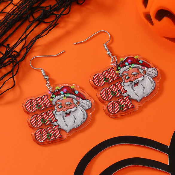 Wholesale Acrylic Cartoon Geometric Christmas Earrings For Women
