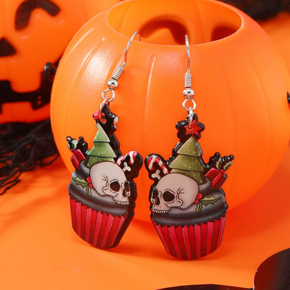 Wholesale Acrylic Cartoon Geometric Christmas Earrings For Women