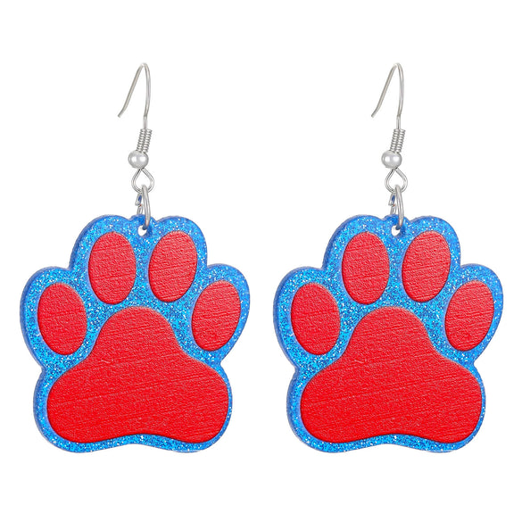 Wholesale Acrylic Cat Claw Pendant Earrings Engraved Animal Pattern For Women