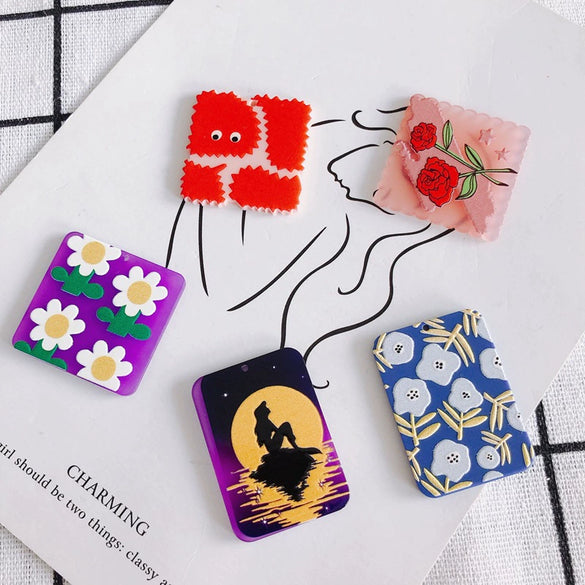 Wholesale Acrylic Cute Cartoon Flower Three Dimensional Relief Small Pendant Earrings Jewelry Accessories