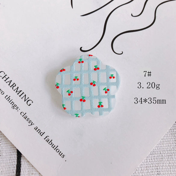 Wholesale Acrylic Cute Cartoon Flower Three Dimensional Relief Small Pendant Earrings Jewelry Accessories
