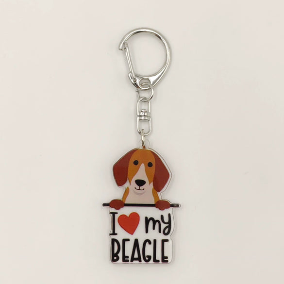 Wholesale Acrylic 2D Keychain With Uv Color Printing For Pet Dog Breed I Love My West Golden Retriever