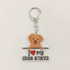 Wholesale Acrylic 2D Keychain With Uv Color Printing For Pet Dog Breed I Love My West Golden Retriever