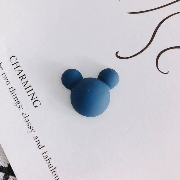 Wholesale Acrylic Diy Accessories Matte Frosted Rubber Painted Micky Head Patch Hairpin With Environmental Protection Treatment