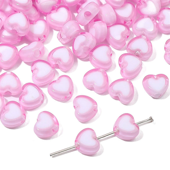 Wholesale Acrylic Double Color Love Loose Beads Handmade Diy Beaded Jewelry Accessories For Bracelets And Necklaces Lovely Style