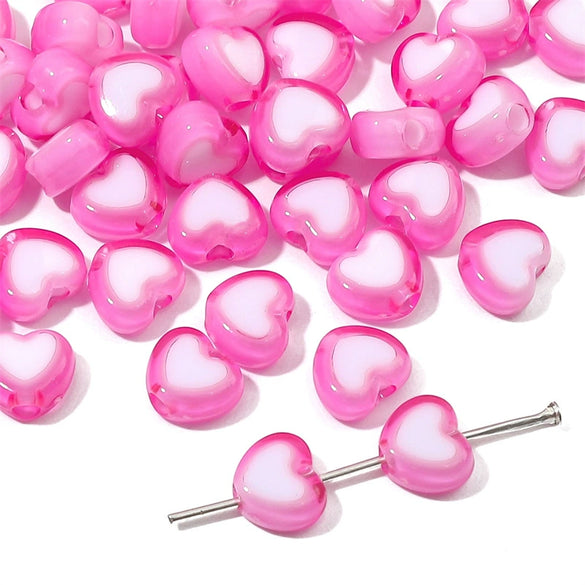 Wholesale Acrylic Double Color Love Loose Beads Handmade Diy Beaded Jewelry Accessories For Bracelets And Necklaces Lovely Style