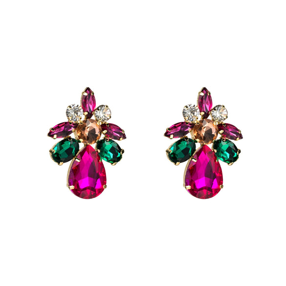 Wholesale Acrylic Dropshaped Geometric Diamondembedded Earrings For Women