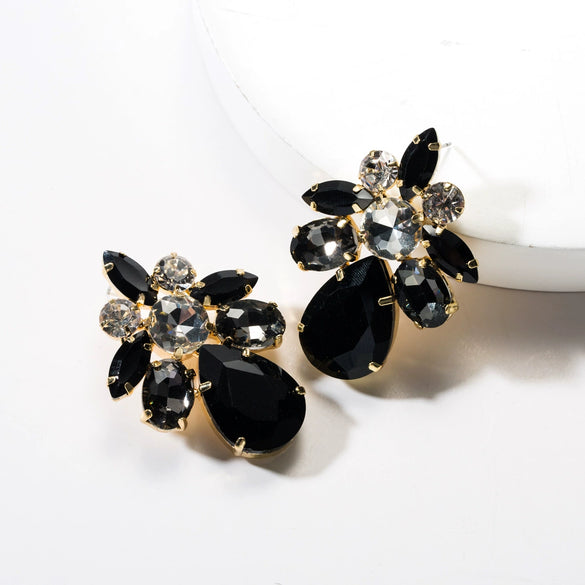 Wholesale Acrylic Dropshaped Geometric Diamondembedded Earrings For Women