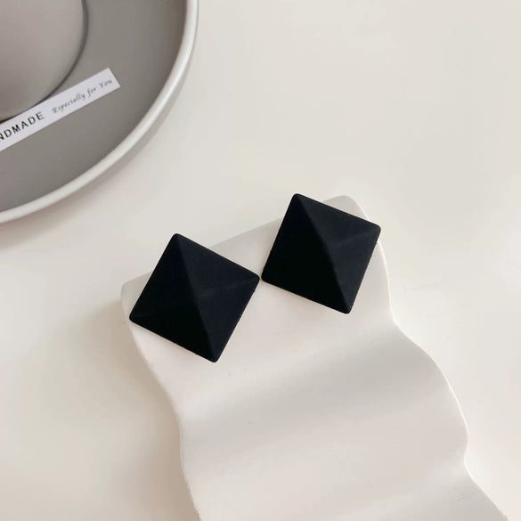 Wholesale Acrylic Earrings Geometric Pattern Vintage Spray Paint Frosted Square Round Korean Fashion Women's