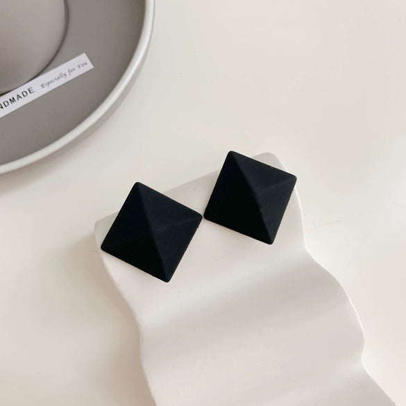Wholesale Acrylic Earrings Geometric Pattern Vintage Spray Paint Frosted Square Round Korean Fashion Women's