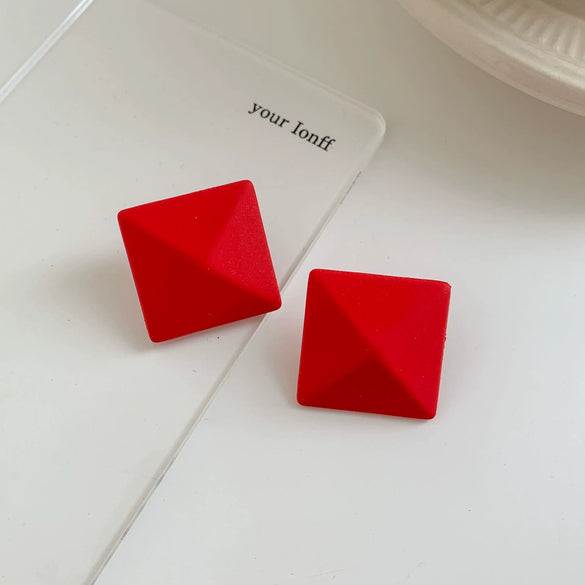 Wholesale Acrylic Earrings Geometric Pattern Vintage Spray Paint Frosted Square Round Korean Fashion Women's