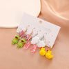 Wholesale Acrylic Earrings Set With Cartoon Butterfly Frog Yellow Duck Animal Patterns
