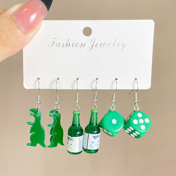 Wholesale Acrylic Earrings Set With Cartoon Butterfly Frog Yellow Duck Animal Patterns