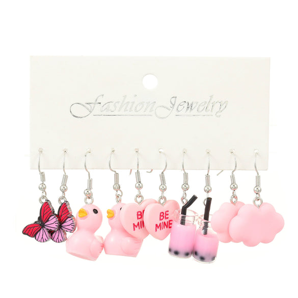 Wholesale Acrylic Earrings Set With Cartoon Butterfly Frog Yellow Duck Animal Patterns