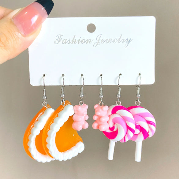 Wholesale Acrylic Earrings Set With Cartoon Butterfly Frog Yellow Duck Animal Patterns