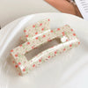 Wholesale Acrylic Floral Cherry Print Hair Shark Clip For Girls