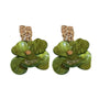 Wholesale Acrylic Flower Geometric Pleated Earrings With Silver Needle And Electroplating For Women