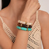 Wholesale Acrylic Geometric Bamboo Elastic Bracelet Retro Electroplating Style For Women