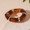 Wholesale Acrylic Geometric Bamboo Elastic Bracelet Retro Electroplating Style For Women