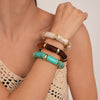 Wholesale Acrylic Geometric Bamboo Elastic Bracelet Retro Electroplating Style For Women