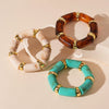 Wholesale Acrylic Geometric Bamboo Elastic Bracelet Retro Electroplating Style For Women
