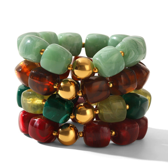 Wholesale Acrylic Geometric Beaded Bracelets For Women