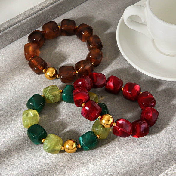 Wholesale Acrylic Geometric Beaded Bracelets For Women