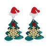 Wholesale Acrylic Geometric Christmas Cartoon Mini Snowman Christmas Tree Boots Gloves Snowflake Earrings For Women