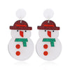 Wholesale Acrylic Geometric Christmas Cartoon Mini Snowman Christmas Tree Boots Gloves Snowflake Earrings For Women