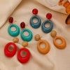 Wholesale Acrylic Geometric Dripping Oil Style Hoop Earrings For Women