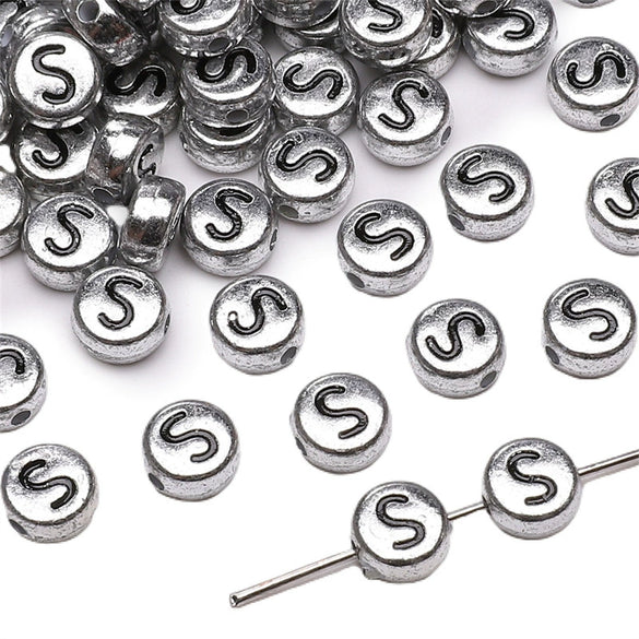 Wholesale Acrylic Geometric Letter Beads Handmade Jewelry Material For Bracelet And Necklace