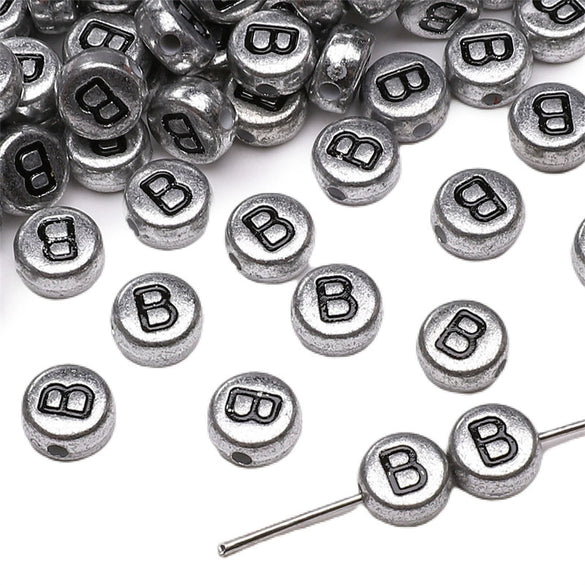 Wholesale Acrylic Geometric Letter Beads Handmade Jewelry Material For Bracelet And Necklace