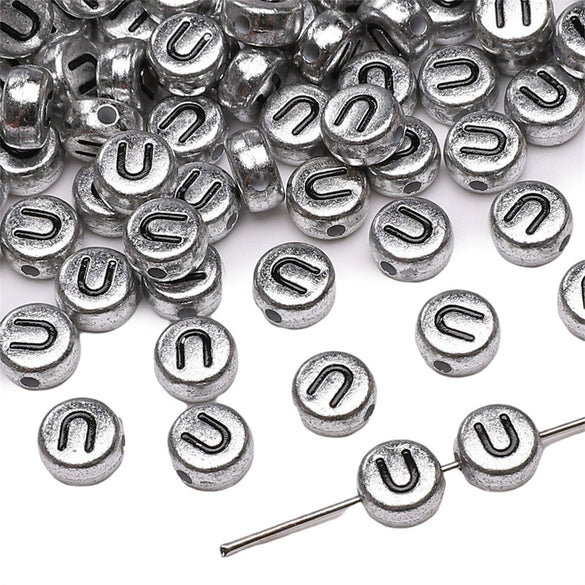 Wholesale Acrylic Geometric Letter Beads Handmade Jewelry Material For Bracelet And Necklace