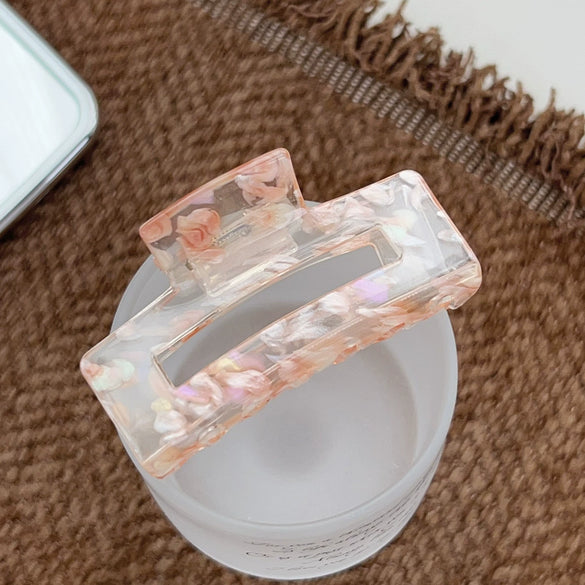 Wholesale Acrylic Handmade Geometric Hollow Hair Grab Clip Jewelry For Women