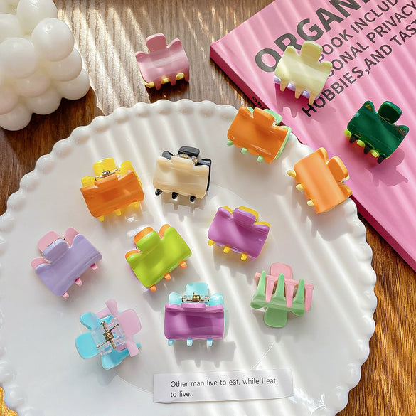 Wholesale Acrylic Handmade Geometric Mini Grab Clip Hairpin For Women Hair Accessories