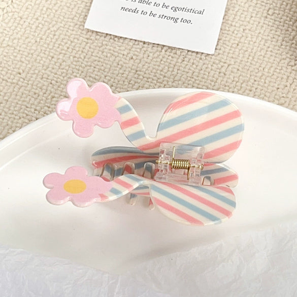 Wholesale Acrylic Handmade Lovely Dopamine Bow Grab Clip Headwear For Women
