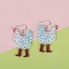 Wholesale Acrylic Hen Shape Geometric Printing Women's Earrings