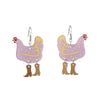 Wholesale Acrylic Hen Shape Geometric Printing Women's Earrings