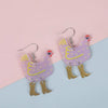 Wholesale Acrylic Hen Shape Geometric Printing Women's Earrings