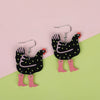 Wholesale Acrylic Hen Shape Geometric Printing Women's Earrings