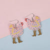 Wholesale Acrylic Hen Shape Geometric Printing Women's Earrings