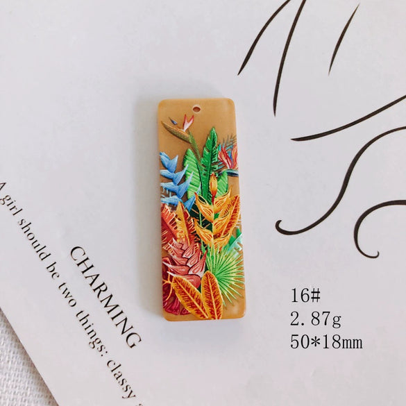 Wholesale Acrylic Jewelry Accessories With Three Dimensional Printing Pattern For Diy