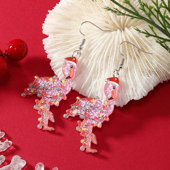Wholesale Acrylic Jewelry Earrings With Geometric Pattern Uninlaid Fashion Style Christmas Themed With Cat And Small Dinosaur Shapes